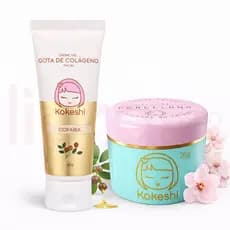 Creme Gel Gota de Colágeno 45g e Pele de Porcelana 30g Kokeshi