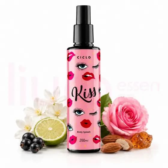 Body Splash Kiss Ciclo 200ml Desodorante Colônia Feminino Oriental Floral