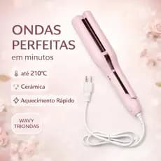 Modelador de Cabelo Ondulado Rosa 220v Estilo Triondas