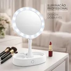 Espelho de Mesa LED Camarim com Organizador Bivolt Branco