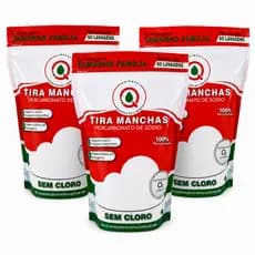 Kit 3 Percarbonato 100% Puro 1kg Tira Manchas Roupas E Geral
