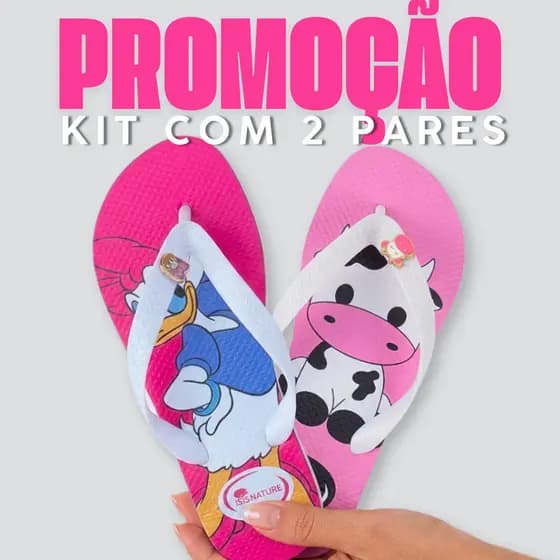 Kit 2 Pares Chinelo Feminino Isis Nature - Kit Fechado