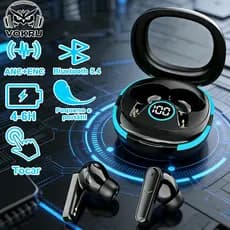 Fone de Ouvido Bluetooth com ANC E LED I Bateria de Longa Duração I Chamadas HD I Fone de Ouvido Resistente ao Suor