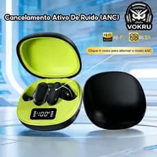 Fones De Ouvido Bluetooth Sem Fio E Cancelamento Ativo De Ruído (ANC) I Fone de Ouvido Esportivo Antitranspirante
