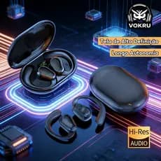 Fones De Ouvido Estéreo Bluetooth 5.3 Com Microfone | Bateria de Longa Duração I Esportivo Antitranspirante