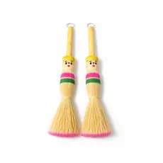 Kit 2 Espanador de Sisal Limpa Tudo com Cabo de Madeira Limpeza Pesada