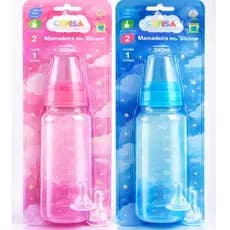 Kit 2 Mamadeira Infantil 240ml Cefisa Bico Silicone Redondo Segura e Resistente para Bebê