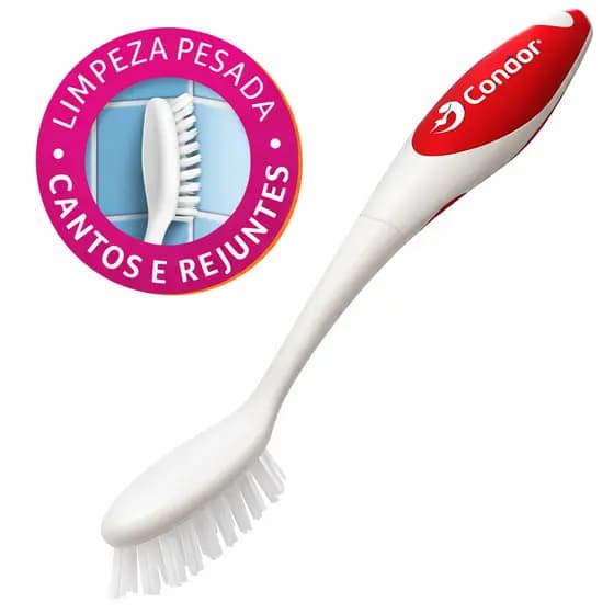 Escova Lava Cantos Condor Ideal para Limpeza Pesada de Rejuntes Cantos Difíceis e Azulejos
