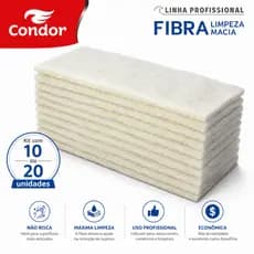 Fibras de Limpeza Macia Esponja Branca Não Risca Limpa Vidro Cristal Porcelana Inox Kit 10 ou 20 un