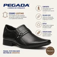 SAPATO SOCIAL MASCULINO PEGADA EM COURO LEGÍTIMO CONFORTO EXTREMO CALCE FÁCIL LEVE ELEGANTE DIA A DIA 124608