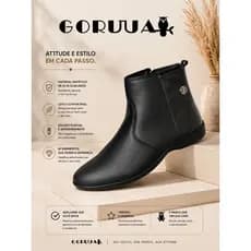 BOTA FEMININA SEM SALTO CANO BAIXO CONFORTO TOTAL PRETA IDEAL PARA TRABALHO E USO DIÁRIO