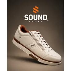 Sapatênis Masculino Sound Shoes Zíper Lateral Elástico Calce Fácil Off - White Z290Z