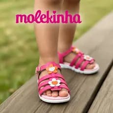 SANDÁLIA MOLEKINHA INFANTIL LINHA BABY ROSA COM FLORES | LINDA, LEVE E CONFORTÁVEL