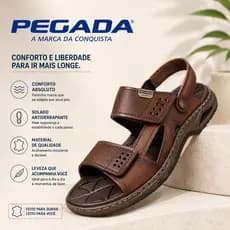 SANDÁLIA MASCULINA PEGADA EM COURO LEGÍTIMO COM AMORTECH – CONFORTO E CALCE FÁCIL