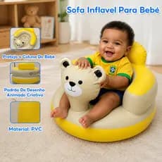 Assento Inflável Infantil Multiuso, Cadeira Fofa para Bebê, Suporte para Sentar, Alimentação e Banho, Seguro e Leve para
