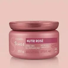 Máscara Capilar Nutri Rosé 250g Eudora Siàge Nutrição Profunda Cabelo Repara Raiz e Pontas