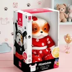 Boneca Filhotinhos Aniversário Menina Cachorrinha em Vinil