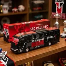 Ônibus São Paulo FC Tricolor Miniatura Colecionavel Crinça Menino Brinquedo Presente
