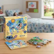 Jogo Alinhavos Stitch em Madeira Nig Brinquedo Coordenação Motora Disney