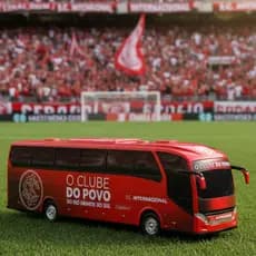 Brinquedo Ônibus Internacional Colorado Inter Usual Presente em Miniatura Réplica ônibus de Time