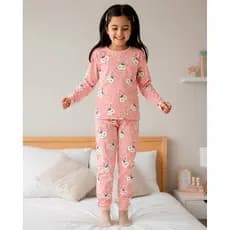 Pijama Infantil  Feminino Manga Longa Conjunto Quentinho Confortável Inverno