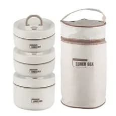Kit 3 Marmita Térmica Redonda Viagem Bolsa Térmica Qualidade Marron