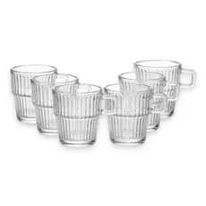 Jogo de 6 Xicaras de Vidro  Para Café E Chá Modelo Lines 115ml Alta Qualidade  Resistente