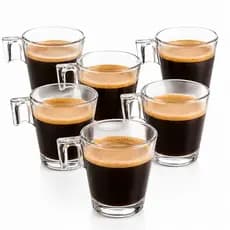 Kit 6 Canecas de Vidro Café Chá Cappuccino Xícara Sleeve Nespresso Transparente Alta Qualidade