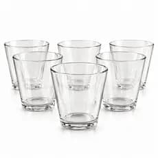 Jogo 6 Copos Baixos Clear line 300ml Vidro Grosso Liso Luxo Alta Qualidade Wisky drinks