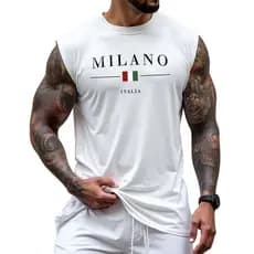 Camisa Streetwear Machão Regata Oversized Milano Italy Camiseta Cavada