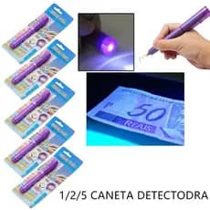 Canetas Detectoras de Nota Falsa Com Luz UV – Teste de Dinheiro e Cédulas Profissional---WANG