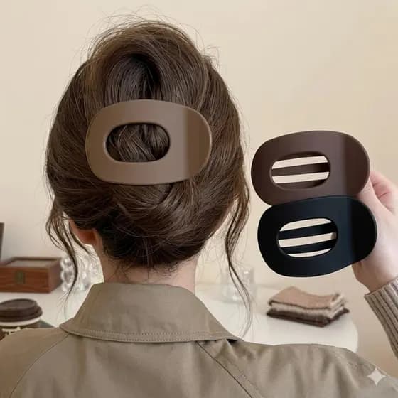 Presilhas Piranha Grande para Cabelo – Estampa Tartaruga com Fixação Forte para Coques e Penteados