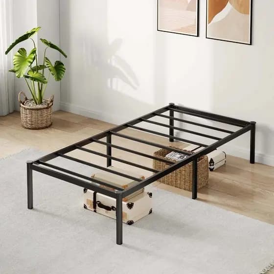 Estrado De Metal Para Cama de Solteiro/Cama De Casal,Fácil De Instalar e Dobrável Com Suportes De Ripas De Aço