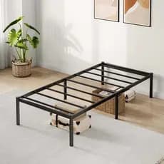 Estrado De Metal Para Cama de Solteiro/Cama De Casal,Fácil De Instalar e Dobrável Com Suportes De Ripas De Aço