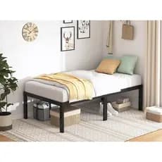 Estrado De Metal Para Cama De Casal /Cama de Solteiro, Fácil De Instalar e Dobrável Com Suportes De Ripas De Aço