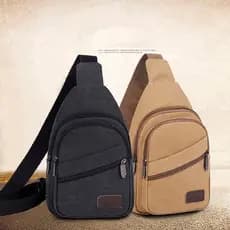 Pochete Casual de Ombro – Bolsa de Lona com Bolso