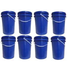 Kit 8 Baldes Alimentício 22 Litros Azul Atóxico ComTampa Lacre Hermética e Alça Plástica