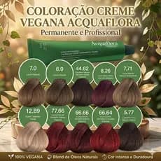 Coloração Creme Vegana Acquaflora – Permanente e Profissional | Escolha Seu Tom!