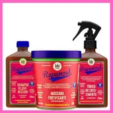 Kit Shampoo 250g + Máscara 450g + Tônico 250g Rapunzel Lola Cosmetics
