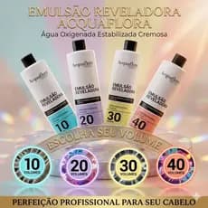Emulsão Reveladora Acquaflora Água Oxigenada Estabilizada Cremosa - Escolha Seu Volume