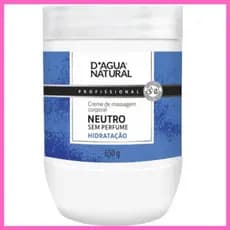 Creme De Massagem Corporal  D’água Natural Neutro 650g Sem Perfume Hidratação