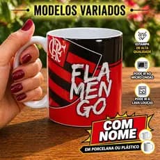 Caneca Xícara Times Personalizada COM NOME ( Porcelana ou Plástico )