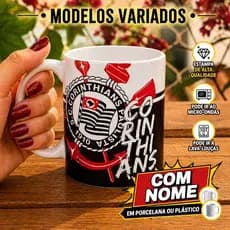 Caneca Personalizada Corinthians COM NOME ( Porcelana ou Plástico )