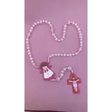 Terço Infantil Personalizado Com Aplique Emborrachado Anjo Terço Para Crianças Católico Aplique De Anjinho luxo