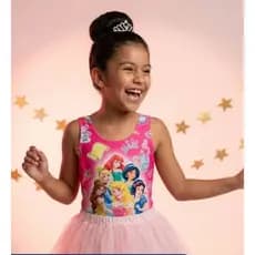 Body Infantil Princesas Maiô Fantasia Menina. Bori Bore Bodi Temático Regata para Festa e Praia PROMO