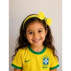 Tiara Brasil Infantil Menina Acessório Luxo Copa 2026 Confortável e Delicado
