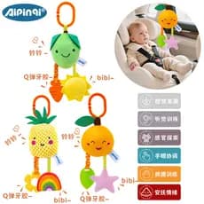 Aipinqi forma de fruta bebê calmante pingente assento de carro brinquedo educativo carrinho de bebê carrilhão de vento p