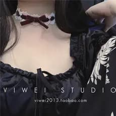 Francês Lolita estilo menina batendo doce Harajuku laço arco clavícula corrente Neckband colar gargantilha feminino TVKS