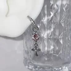 OrangeSoda OrangeSoda Áustria Rodada Diamante Cruz Pingente Menina Brincos Brincos Femininos D7IZ