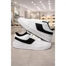 TÊNIS CASUAL UNISSEX DIA DIA CONFORTO BRANCO E PRETO